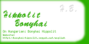 hippolit bonyhai business card